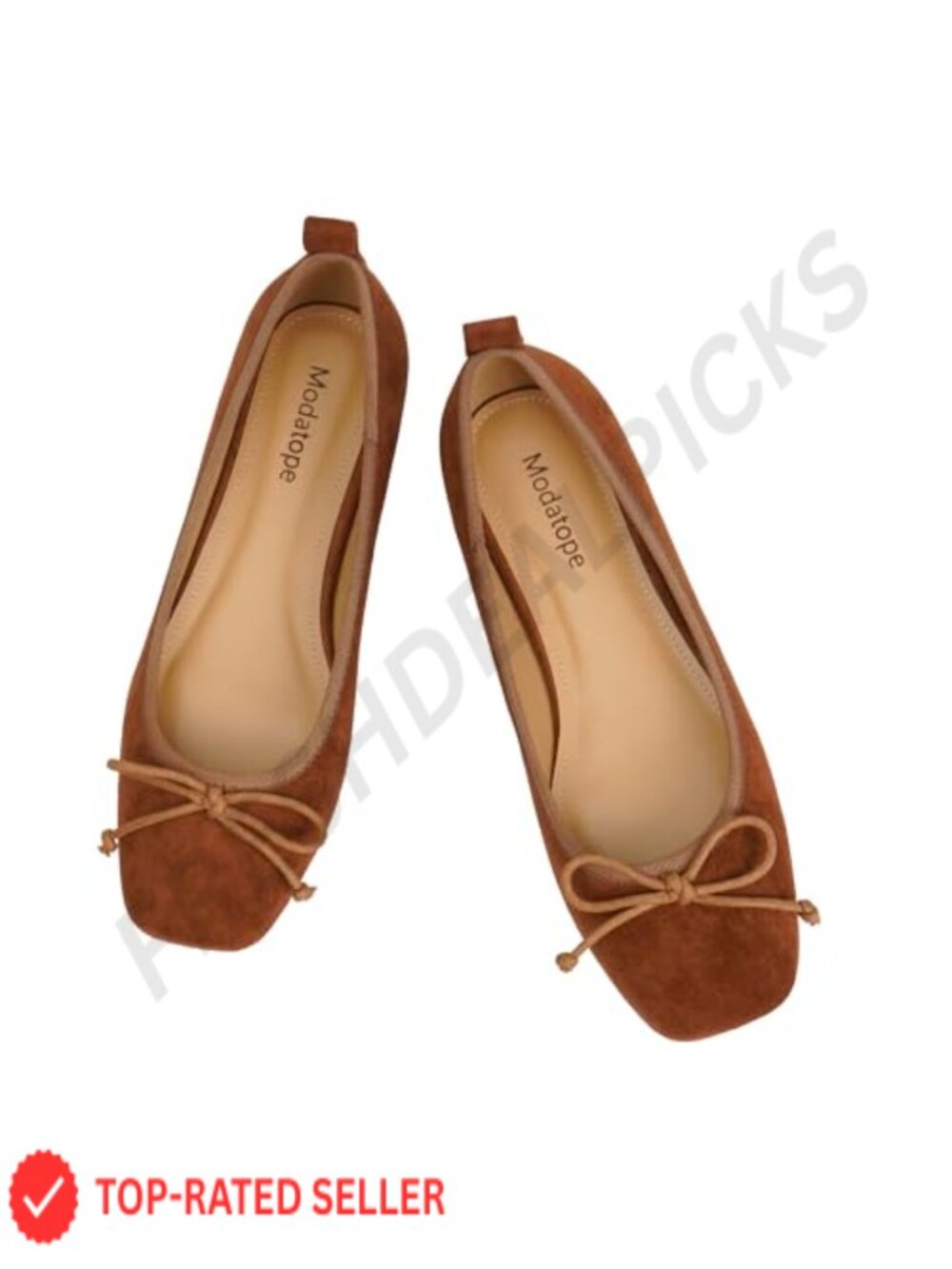 Women's Faux Suede Square Toe Ballet Flats Slip-On Comfort Dress Shoes
